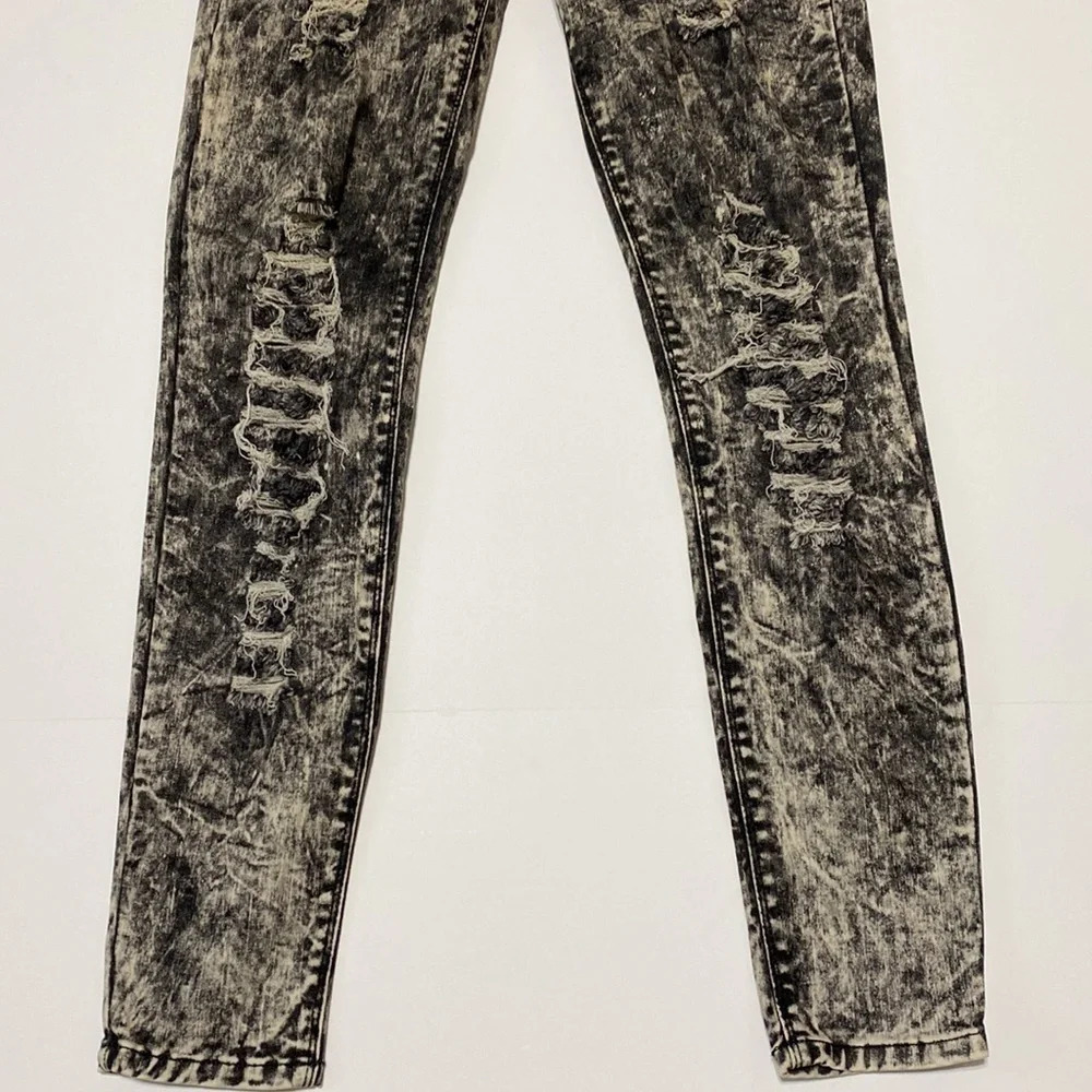 SP Black Acid Wash Distressed Skinny Jeans Size 5 - Picture 4 of 5
